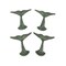 Set of 4 Green Verdigris Finish Cast Iron Whale Tail Wall Hooks